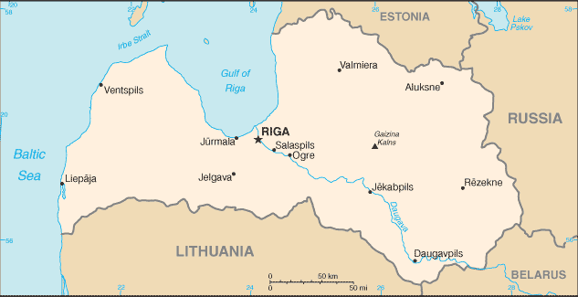 latvia cities map